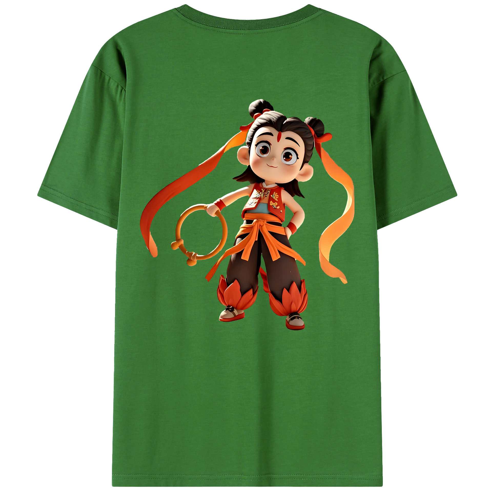 （画像用） Ne Zha 2 ナタ 魔童の大暴れ レディース半袖Tシャツ(バックプリント)